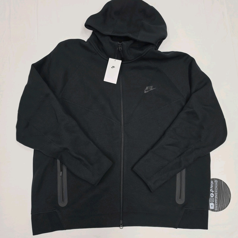 Nike Tech Fleece Hoodie Black Full Zip Jacket FB7921 010 Men Men's Size 3XLarge